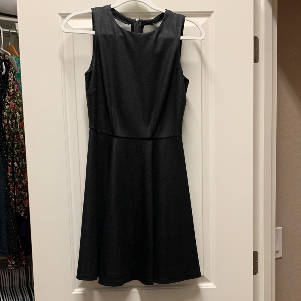 Jennifer Lopez leather-look Black Sleeveless Dress